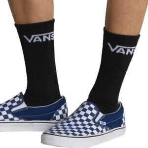 New Vans Off The Wall 3 Pieces Classic Crew Black Socks Men's Size 9.5-13